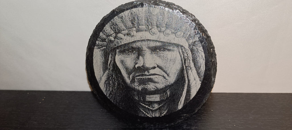 Custom Engraved Wood and Slate Coasters